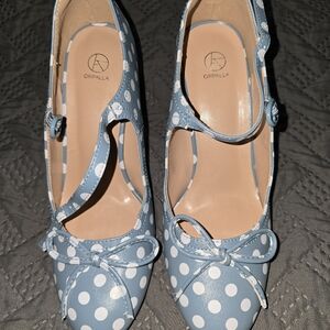 Retro 50s Blue Polka Dot Women's Shoes